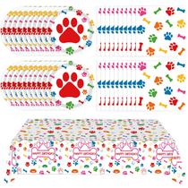 Suprimentos de festa Juhap Dog Birthday serve 20 pessoas com talheres
