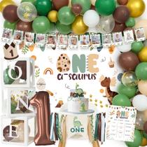 Suprimentos de festa KLDZOOF One a Saurus Dinosaur, 1º aniversário