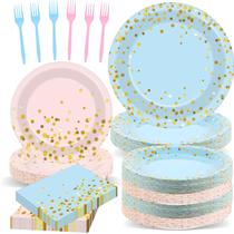 Suprimentos de festa OBUSATT Gender Reveal Plates, guardanapos, 192 unidades Suprimentos de festa OBUSATT Gender Reveal Plates, guardanapos, 192 unidades