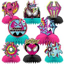 Suprimentos de festa Pink Spider Honeycomb Centerpieces x8