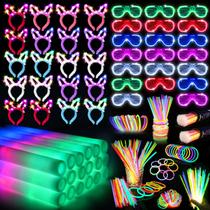 Suprimentos de festa SHQDD Glow in the Dark com 260 unidades para crianças/adultos