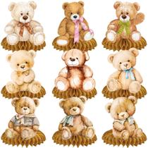 Suprimentos de festa Umoni Bear Baby Shower Honeycomb 10 unidades