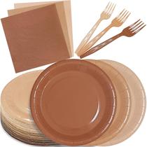 Suprimentos de festa WXLDGHQ Gradient Brown Pratos e guardanapos x35 Suprimentos de festa WXLDGHQ Gradient Brown Pratos e guardanapos x35