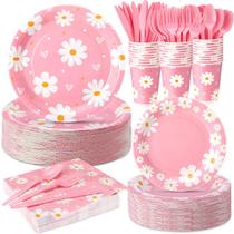 Suprimentos de festa Ziliny Daisy 350 unidades descartáveis para 50