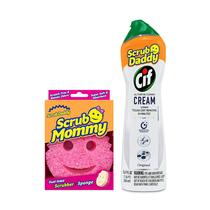 Suprimentos de limpeza Scrub Daddy Scrub Mommy com creme Cif