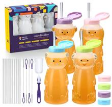 Suprimentos especiais Straw Cup Honey Bear para bebês, pacote com 4