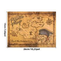 Suprimentos Para Festa De Aniversário Com Tema Pirata Para Crianças, Mapa Do Tesouro Em Papel Kraft