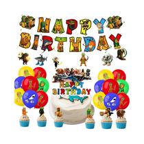 Suprimentos Para Festa De Aniversário De Meninos, Conjunto De Decoração De Mesa, Balões, Faixas,