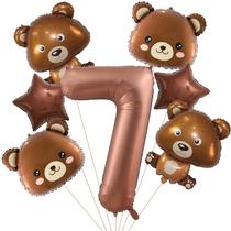 Suprimentos para festas Bear Balloons Lebeili We Can Bearly Waits 7th