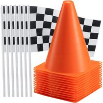 Suprimentos para festas Bedwina Traffic Cones Racing Checkered Flags Suprimentos para festas Bedwina Traffic Cones Racing Checkered Flags