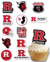 Suprimentos para festas Cupcake Topper Rutgers Scarlet Knights x24 Suprimentos para festas Cupcake Topper Rutgers Scarlet Knights x24