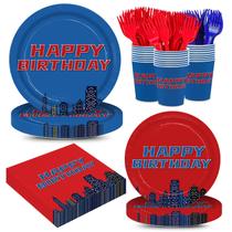 Suprimentos para festas de aniversário AURORAPARTY Hero para crianças 120 unidades