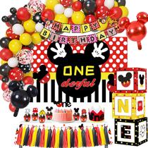 Suprimentos para festas de aniversário GREPARPY Mickey, 1º aniversário