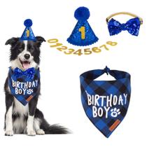 Suprimentos para festas de aniversário para cães ADOGGYGO Birthday Boy Blue Suprimentos para festas de aniversário para cães ADOGGYGO Birthday Boy Blue