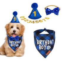 Suprimentos para festas de aniversário para cães ADOGGYGO Birthday Boy Set Suprimentos para festas de aniversário para cães ADOGGYGO Birthday Boy Set