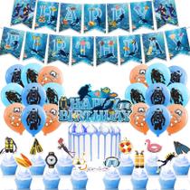 Suprimentos para festas Diving Underwater World com banner e cobertura de bolo Suprimentos para festas Diving Underwater World com banner e cobertura de bolo