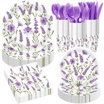 Suprimentos para festas Funnymoom, 400 peças, roxo, lavanda, floral Suprimentos para festas Funnymoom, 400 peças, roxo, lavanda, floral