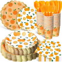 Suprimentos para festas Funnymoom Cutie Is On The Way Orange 400 unidades