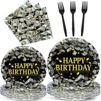 Suprimentos para festas gisgfim Money Birthday Paper Plates serve 24 Suprimentos para festas gisgfim Money Birthday Paper Plates serve 24
