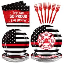 Suprimentos para festas Grencian 96 unidades Firefighter Thin Red Line