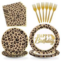 Suprimentos para festas, grencian cheetah print, serve 24 pessoas Suprimentos para festas, grencian cheetah print, serve 24 pessoas