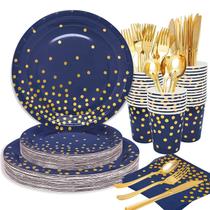 Suprimentos para festas, guardanapos JOYOCEAN Blue Plates, 175 unidades, sirva 25
