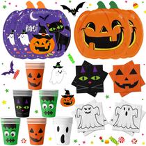 Suprimentos para festas LINHAXM Halloween Pumpkin 120 unidades