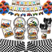 Suprimentos para festas Monster Truck Kinovo 183 unidades serve 26 Suprimentos para festas Monster Truck Kinovo 183 unidades serve 26