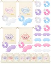 Suprimentos para festas Sleepover Bunnycool com máscara de cetim para os olhos e elásticos Suprimentos para festas Sleepover Bunnycool com máscara de cetim para os olhos e elásticos
