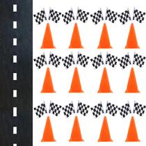 Suprimentos para festas YOELVN Racing Traffic Cones com bandeiras 38 unidades