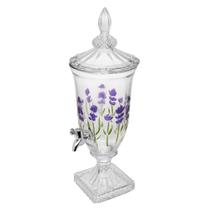 Suqueira com Pé e Tampa Lavanda Hand Painting 2L Cristal - Lyor Suqueira com Pé e Tampa Lavanda Hand Painting 2L Cristal - Lyor
