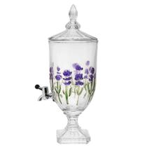 Suqueira com Pé e Tampa Lavanda Hand Painting 4,5L Cristal Lyor