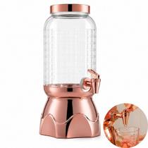 Suqueira Com Suporte 3600Ml Rose Gold Dispenser Agua Suco Multiuso Luxo Bebidas Festa Aniversario Casamento Suqueira Com Suporte 3600Ml Rose Gold Dispenser Agua Suco Multiuso Luxo Bebidas Festa Aniversario Casamento
