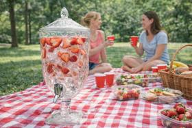 Suqueira com Tampa 4,5L Cristal Acrílico Transparente Jarra Dispenser Bebidas Eventos Festas