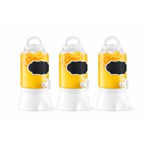 Suqueira Com Torneira 3,6 Litros Base Lousa Preta Dispenser Bebidas Suco Água Festa Plástico