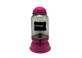 Suqueira de 3 litros de vidro base e tampa de aluminio cor pink
