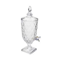 Suqueira De Cristal 3 Litros Dispenser De Vidro Para Bebidas Com Pé E Tampa Suqueira De Cristal 3 Litros Dispenser De Vidro Para Bebidas Com Pé E Tampa