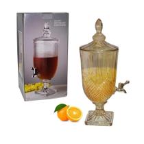 Suqueira de cristal 5l c/ dispenser de bebidas visual vintage luxuoso dourado diamond - FUTURO BRASIL IMPORTACAO