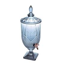 Suqueira de Cristal Ecológico Com Torneira Rose Diamante Azul 4,5L Lyor