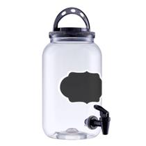 Suqueira De Plástico Com Torneira 3,6L Com Lousa Preto