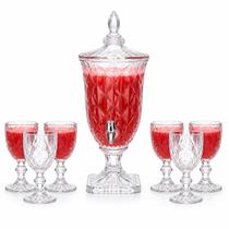 Suqueira de Vidro 2L Com Jogo 6 Taças 375ml Cristal Kit Suqueira de Vidro 2L Com Jogo 6 Taças 375ml Cristal Kit