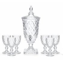 Suqueira de Vidro 2L Com Jogo 6 Taças 375ml Cristal Kit Suqueira de Vidro 2L Com Jogo 6 Taças 375ml Cristal Kit