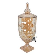 Suqueira De Vidro Ambar 5 Litros Jarra Com Torneira Design Diamante Dourada Para Suco Água Saborizada 5000 Ml Em Casa Tem Suqueira De Vidro Ambar 5 Litros Jarra Com Torneira Design Diamante Dourada Para Suco Água Saborizada 5000 Ml Em Casa Tem