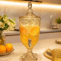 Suqueira De Vidro Diamond 3L Dispenser Dourado Festa Suqueira De Vidro Diamond 3L Dispenser Dourado Festa