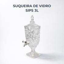 Suqueira de Vidro Diamond 5 litros 3L com Torneira Dispenser de Bebidas Elegante Suqueira de Vidro Diamond 5 litros 3L com Torneira Dispenser de Bebidas Elegante