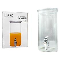 Suqueira Dispenser de Bebidas Vidro Canelado Lines Lyor 2,8L