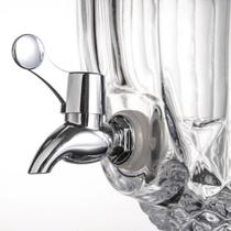 Suqueira em cristal dispenser de bebidas 2 litros vidro com torneira luxo - MAKEDA