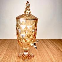 Suqueira em Vidro 5 Litros Modelo Diamante Âmbar