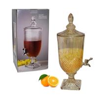 Suqueira em vidro vintage dispenser de bebidas diamond dourado 5 litros com torneira - FUTURO BRASIL IMPORTACAO