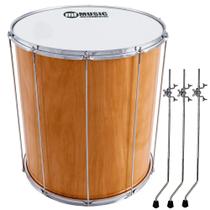 Surdo Madeira Samba Music 60X18 Pele Animal Natural Tripé